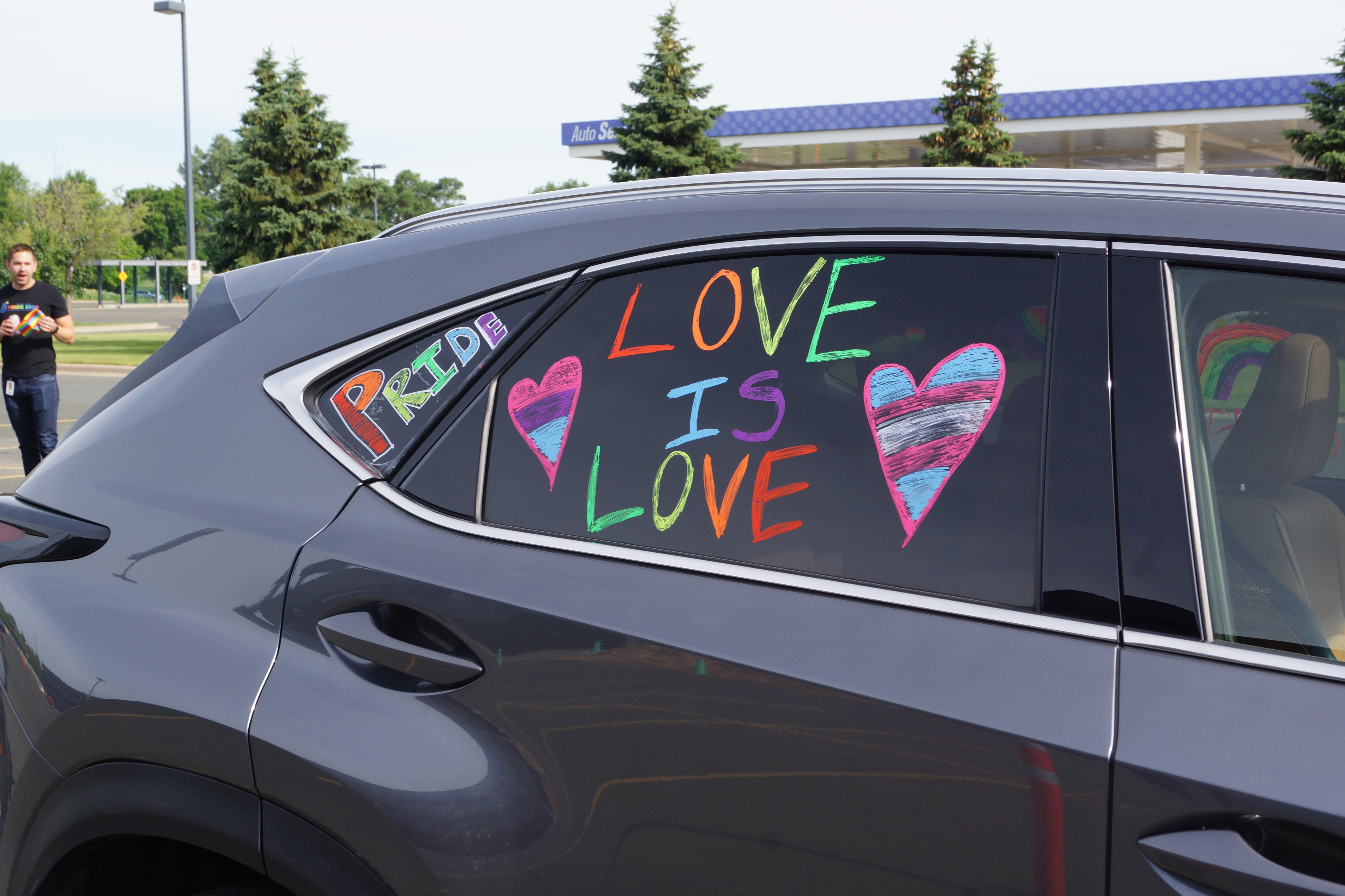 Love is love painted on car window