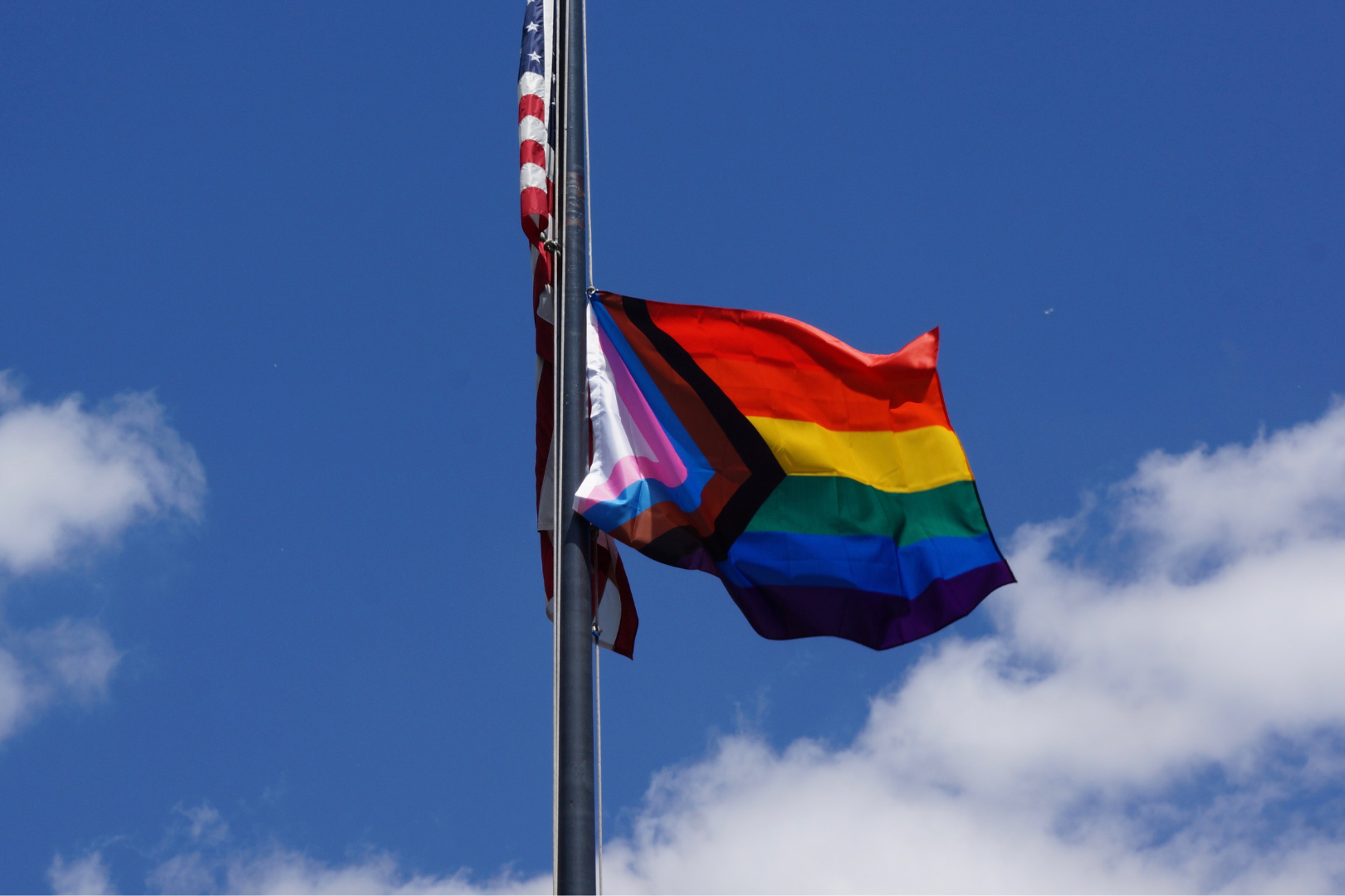 Progress Pride Flag waving at General Mills