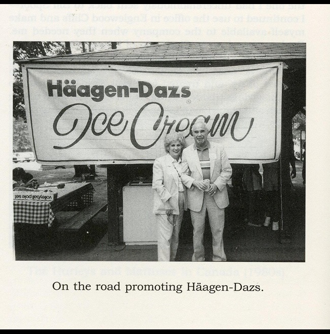 Rose and Reuben Mattus promoting Haagen-Dazs