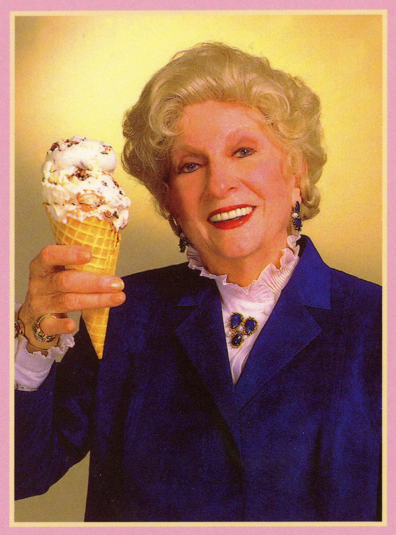 Rose Mattus holding an ice cream cone